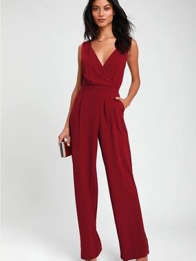 Kiska Burgundy Lace Wide-Leg Jumpsuit - Lulu’s